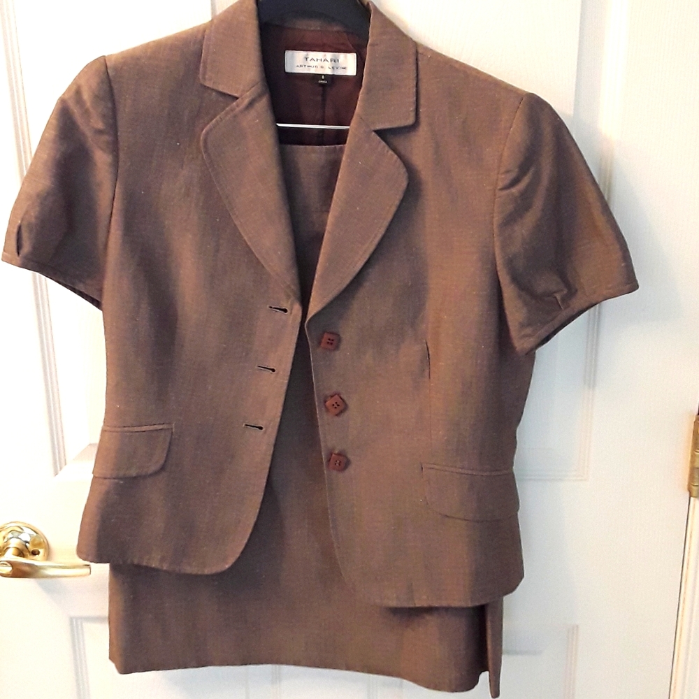 Brown, Tahari office suit